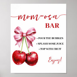 Poster Mimosa Bar Momosa Bar Cherry Coquette Baby shower