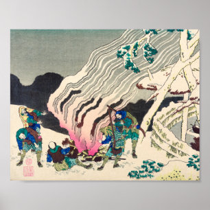 Poster Minamoto no Muneyuki Ason par Katsushika Hokusai