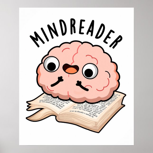 Poster Mince Reader Funny Brain Pun (Devant)