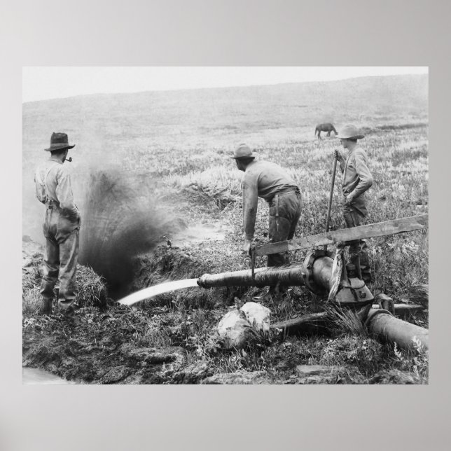 Poster MINE D'OR par HYDRAULIQUE c. 1889 - S. DAKOTA (Devant)