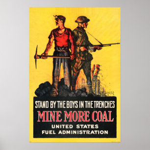 Poster Mine plus COAL US Carburant Administration Propaga