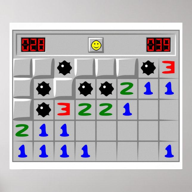 Poster Minesweeper Windows XP Retro Game (Devant)