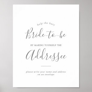 Poster Mini-adresse en argent et panneau d'enveloppe