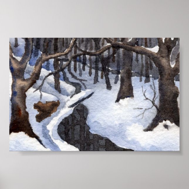 Poster Mini-affiche du paysage hivernal (Devant)