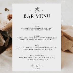 Poster Mini barre de script Menu Cheval Mariage Signal