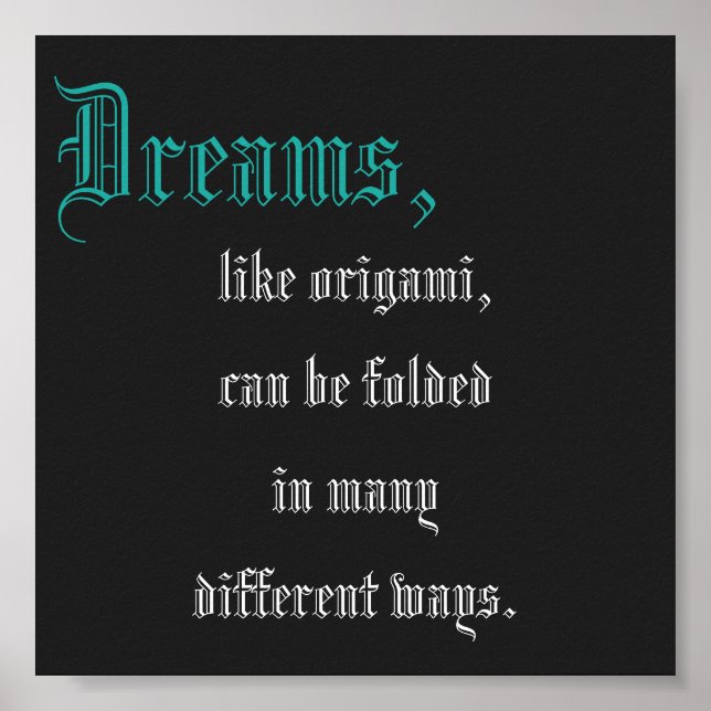 Poster Mini citation Origami (Devant)