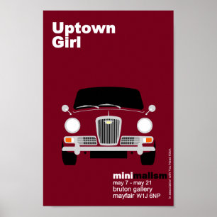 Poster Mini classique Wolseley Hornet art minimaliste