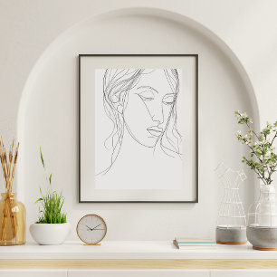 Poster Mini minimaliste femme art ligne