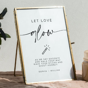 Poster Mini moderne laissez l'amour lumineux signe Mariag