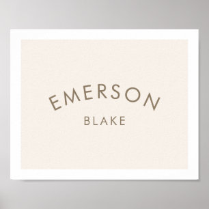 Poster Mini moderne Nom bébé Nursery Salle pour enfants