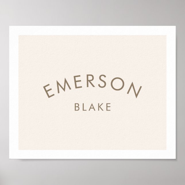 Poster Mini moderne Nom bébé Nursery Salle pour enfants (Devant)