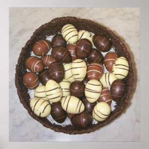 Poster Mini oeufs de Pâques dans le nid de chocolat