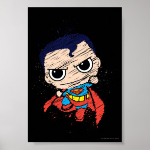 Poster Mini Superman Sketch - Flying