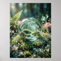 Miniature Monde à l'Intérieur d'une Goutte de Rosé