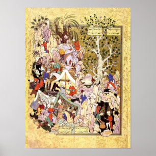 Poster Miniature persane : Yusuf est Secouru du puits