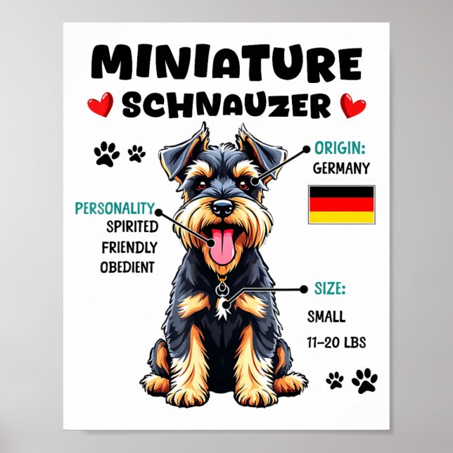 Poster Miniature Schnauzer Owner Funny Mini Schnauzer Lov (Devant)