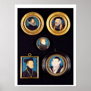 Poster Miniatures du père de Hilliard et de la mère,