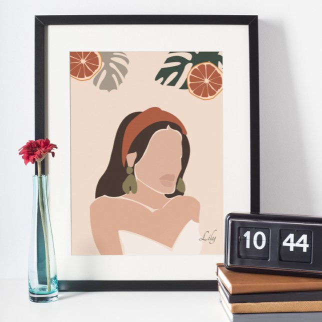 Poster minimal Boho Chic Art Girl (Créateur téléchargé)