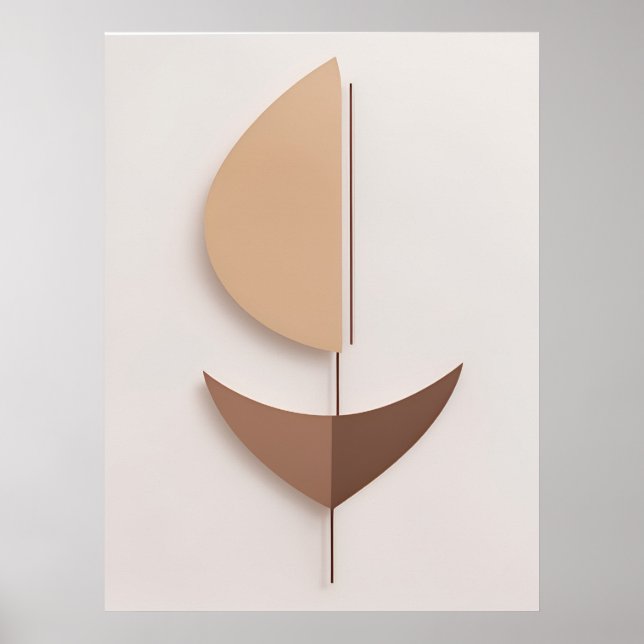 Poster Minimal Brown Boho Art contemporain AI (Devant)