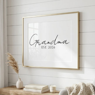 Poster Minimal Grand-Mère Depuis Année Typographie De Scr