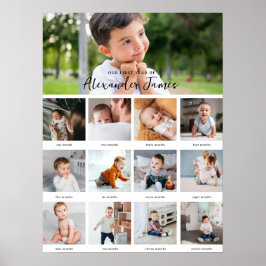 Poster Minimal moderne | 1ère année 12 Mois du collage ph