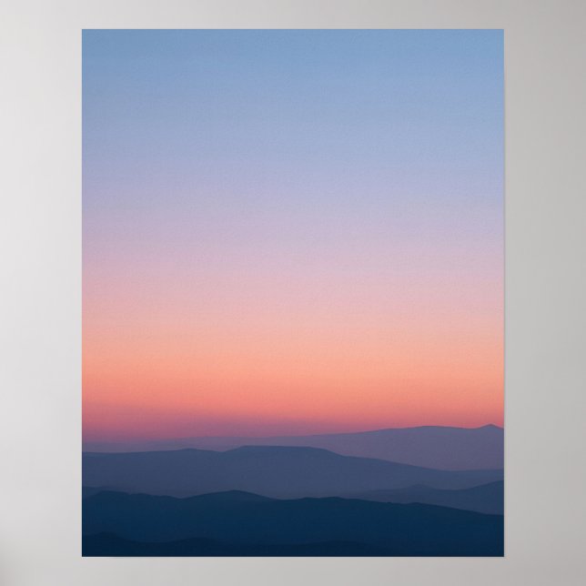 Poster Minimal Twilight Sky Landscape Art Print (Devant)