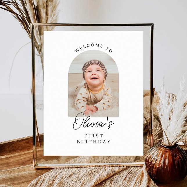 Poster Minimalist Boho Boy Girl ANY AGE Birthday Welcome (Créateur téléchargé)