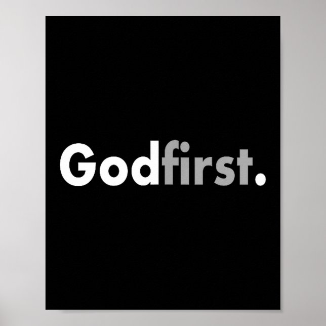 Poster Minimalist God First Simple Christian  (Devant)
