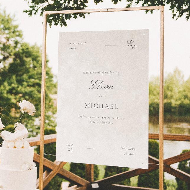 Poster Minimalist Ivory Editorial Wedding Welcome (Créateur téléchargé)