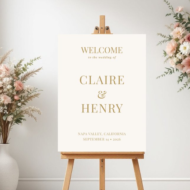 Poster Minimalist Modern Wedding Welcome Sign (Créateur téléchargé)