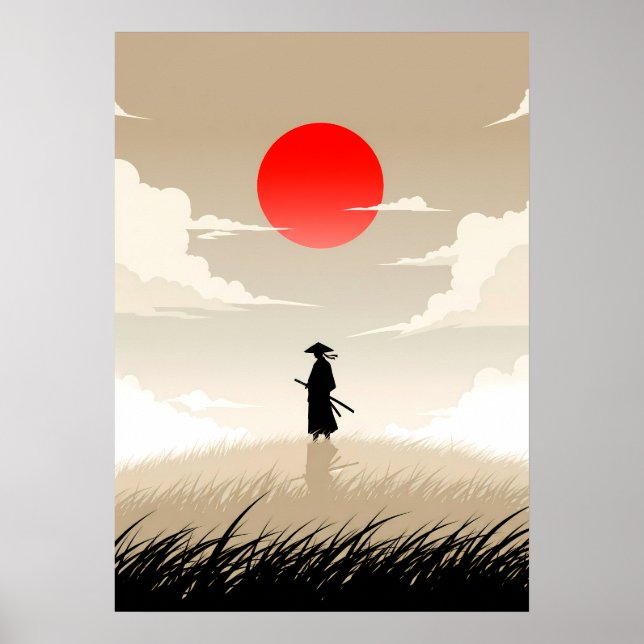 Poster Minimalist Samurai (Devant)