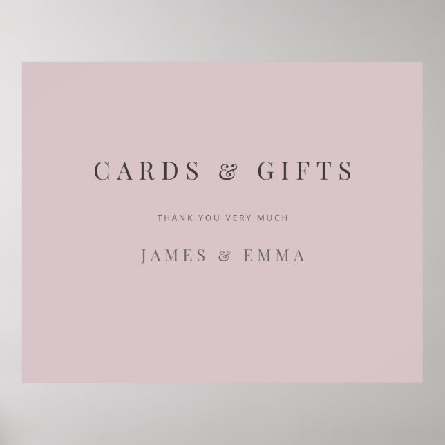 Poster Minimalist Typography Sign Dusky Rose (Devant)