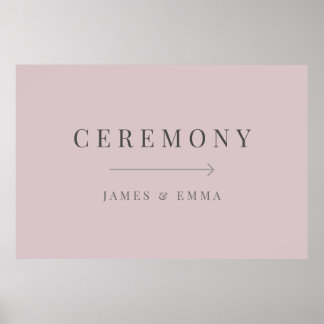 Poster Minimalist Wedding Sign Dusky Rose