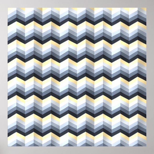 Poster Minimalist Zigzag pattern  (Devant)