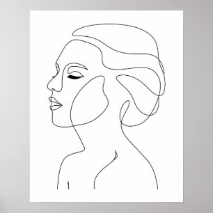 Poster Minimaliste Abstrait belle femme ligne art
