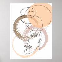 Poster minimaliste Abstrait Line Budha