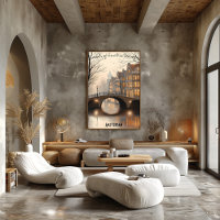 Poster minimaliste Amsterdam City Skyline Wall Art