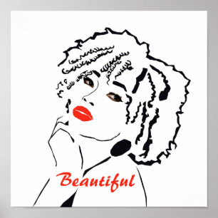 Poster minimaliste "belle femme"