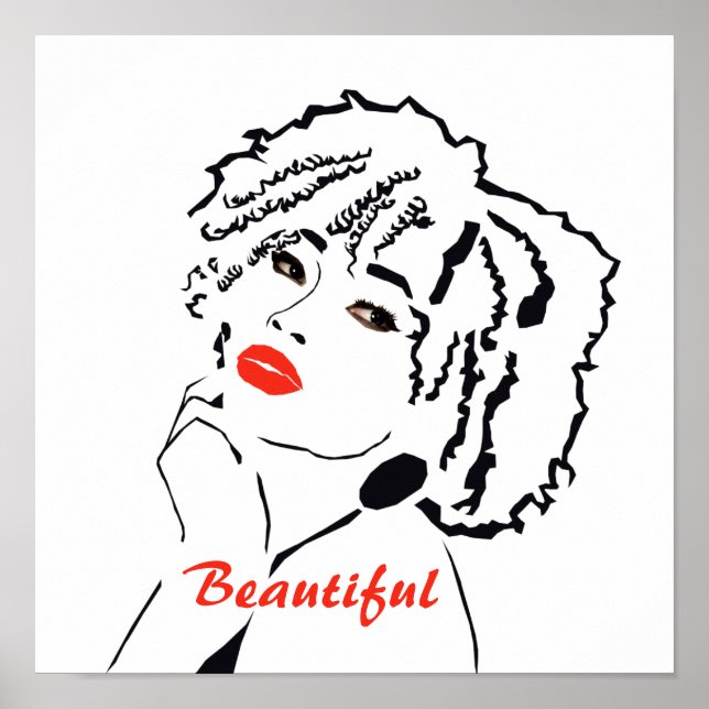 Poster minimaliste "belle femme" (Devant)