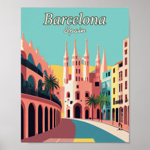 Poster minimaliste d'art Vintage de Barcelone Espa