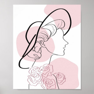 Poster minimaliste de filles Roses Moderne stylish