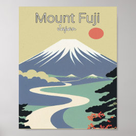 Poster minimaliste du Mont Fuji pour Vintage voyag