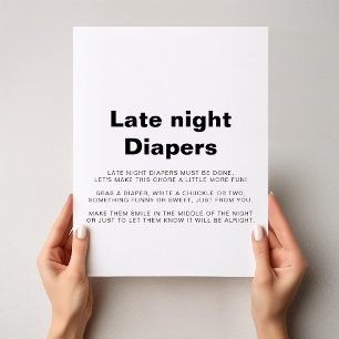 Poster Minimaliste Élégant Formel Late Night Diapers
