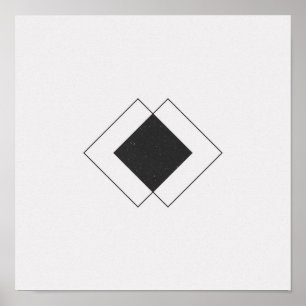 Poster minimaliste en diamant noir et blanc