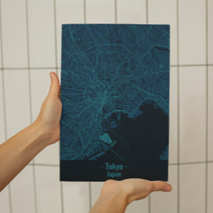 Poster minimaliste noir et bleu à Tokyo City