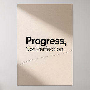 Poster Minimaliste Progrès Pas Perfection Motivationnel