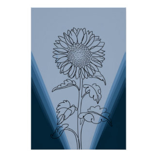 Poster minimalistic sunflower
