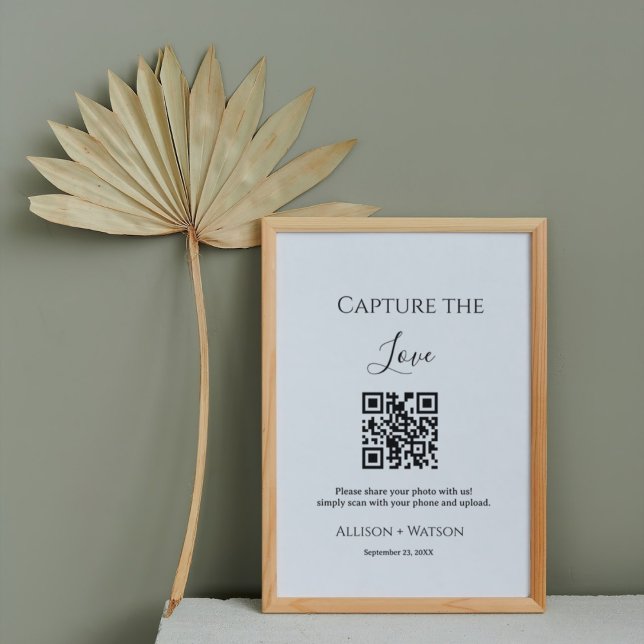 Poster Minimlist Capturer l'amour code QR photo mariage (Créateur téléchargé)