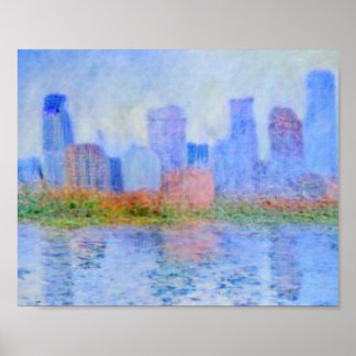 Poster Minneapolis, Ville des Lacs, Monet Skyline Wood Ar