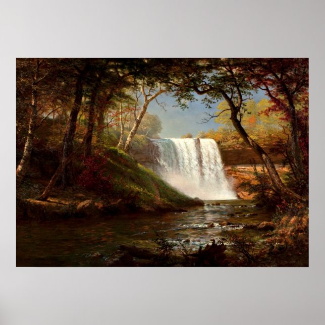 Poster Minnehaha Falls, une oeuvre Albert Bierstadt (Devant)
